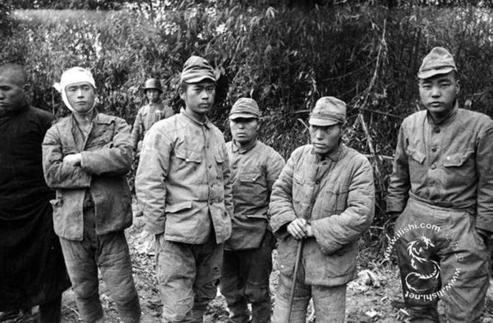 战争中被俘虏的日本士兵