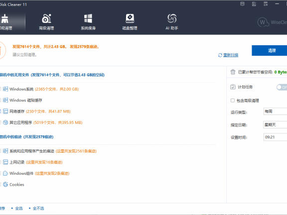 电脑磁盘清理工具 Wise Disk Cleaner 11.1.5 Build 831绿色中文版